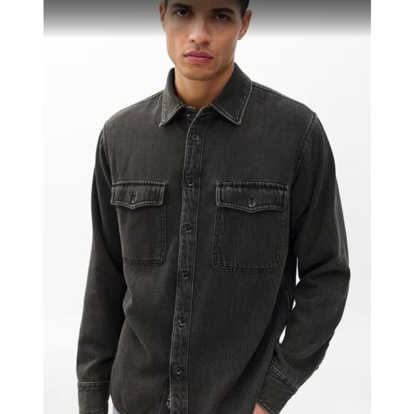 PacSun Black Washed Denim Shirt Jacket / Shacket - Size XS/S - Picture 1 of 7